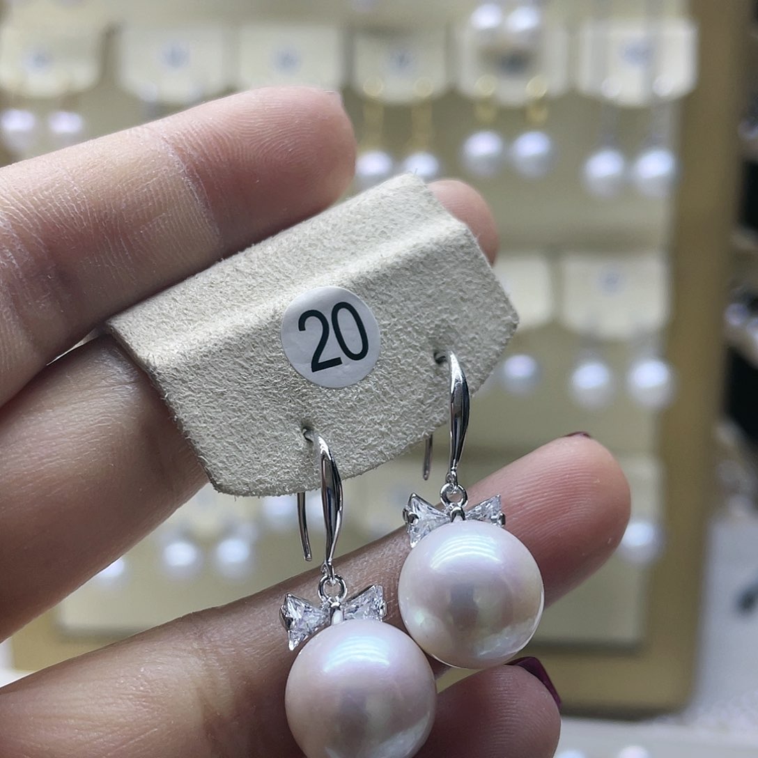 淡水珍珠耳饰银S925镶嵌
