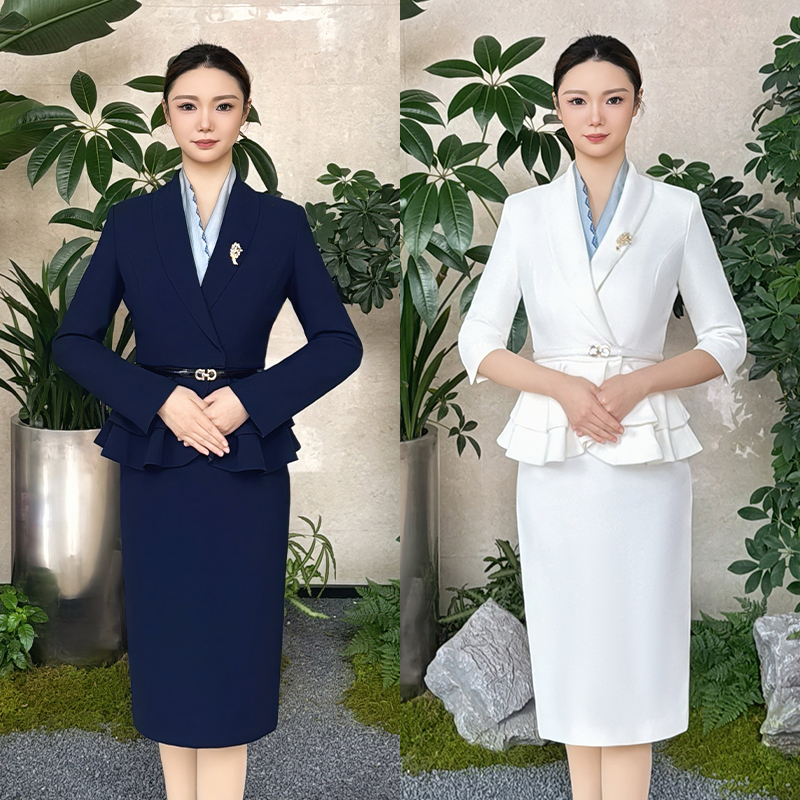 春夏季新款售楼部酒店前台高端职业通勤美容院接待工作服
