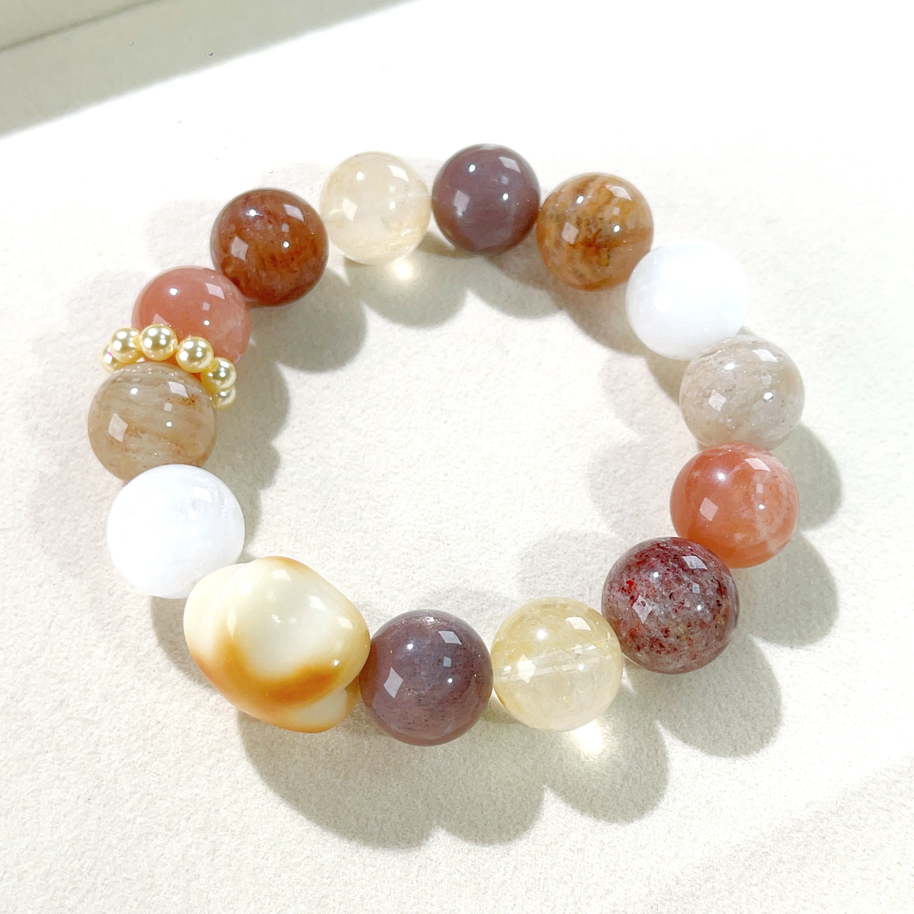 【焦糖布丁】-总价118元-天然晶石水晶手串 （数量*2拍）