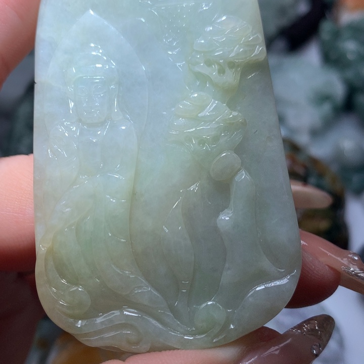 翡翠未镶嵌颈饰保真天然A货翡翠