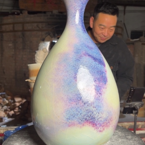 牛家钧窑牛自恒老师钧瓷瓶阳****