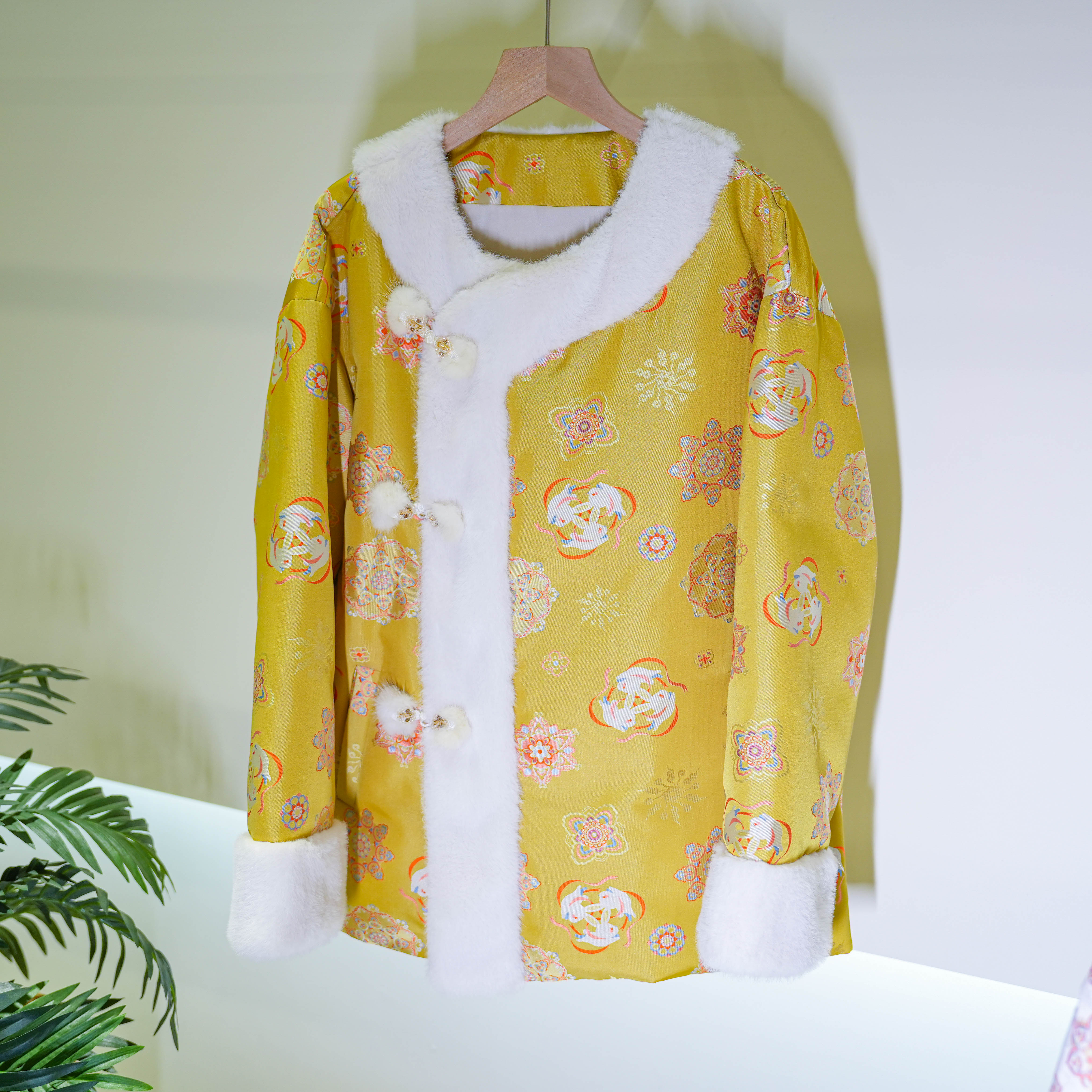 【1月24孤品】桑蚕丝国风加厚羽绒服新中式秋冬外套·依山锦24W0289