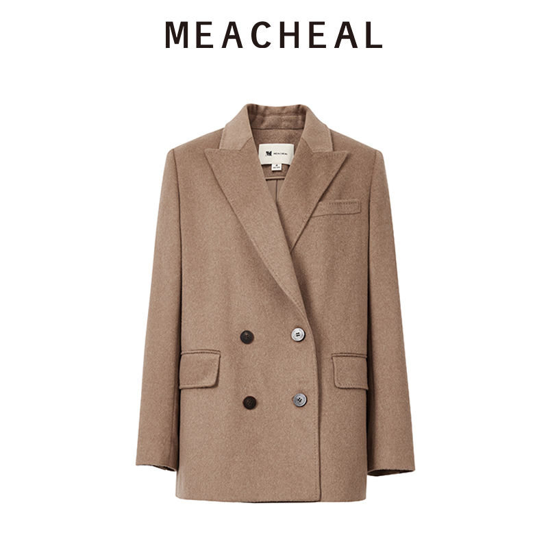 MEACHEAL米茜尔明茶褐绵羊毛西装外套961388813001