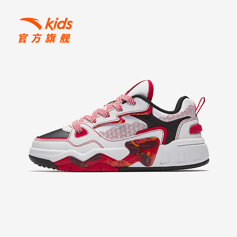 新年款安踏儿童男女大童板鞋2025春节新款革面低帮春季8015潮流