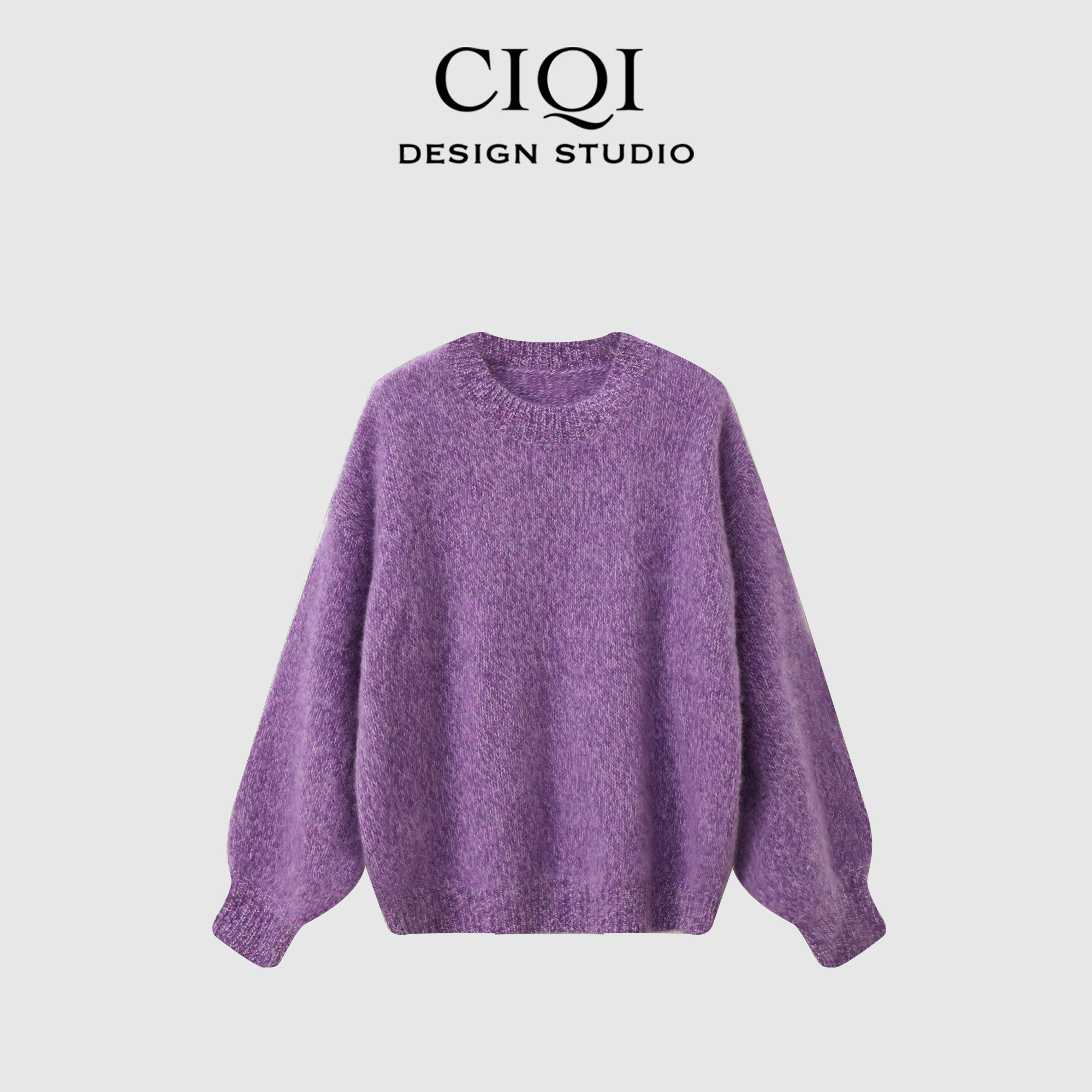 CIQI STUDIO【高原温暖】100%羊毛拉绒高品质设计感慵懒针织衫25669