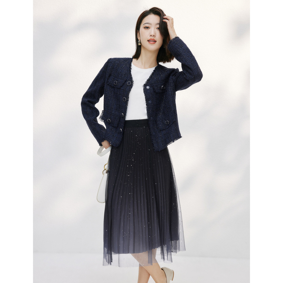 【安雅专属】羊毛粗花毛边法式高级感通勤外套女EK00269/EK00306