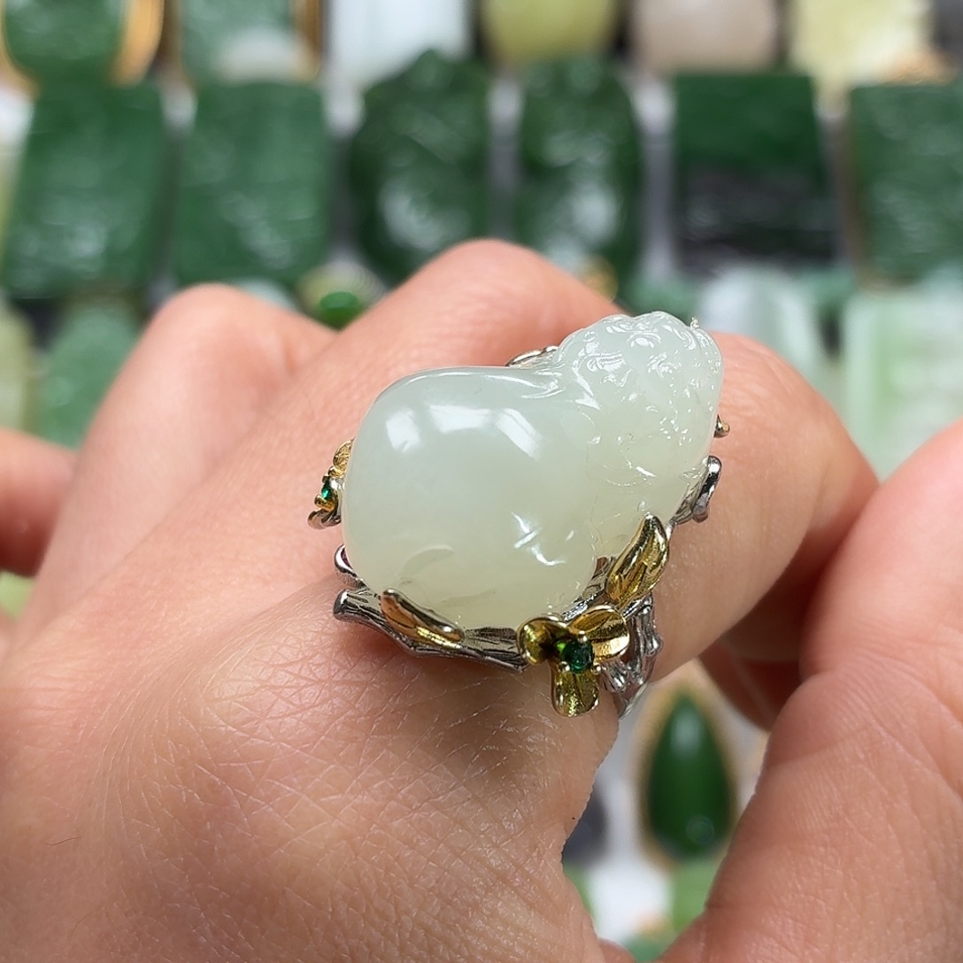 和田玉银S925镶嵌颈饰