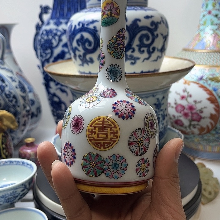 摆件泉*珐琅彩珐琅 瓶