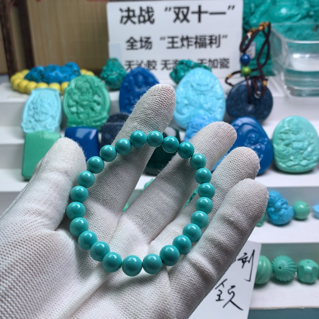 湖北发货批发精挑绿色矿原创手串108雕刻多样性发货 以介绍为准