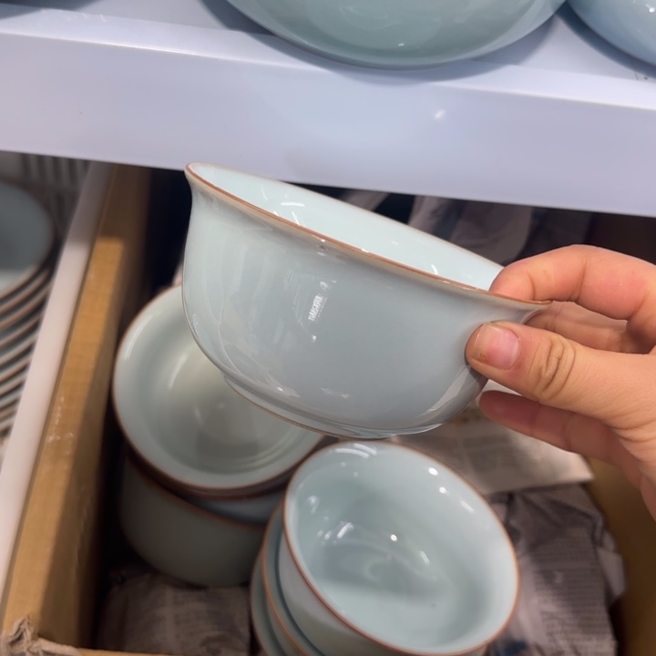 微瑕天青米饭碗13.5