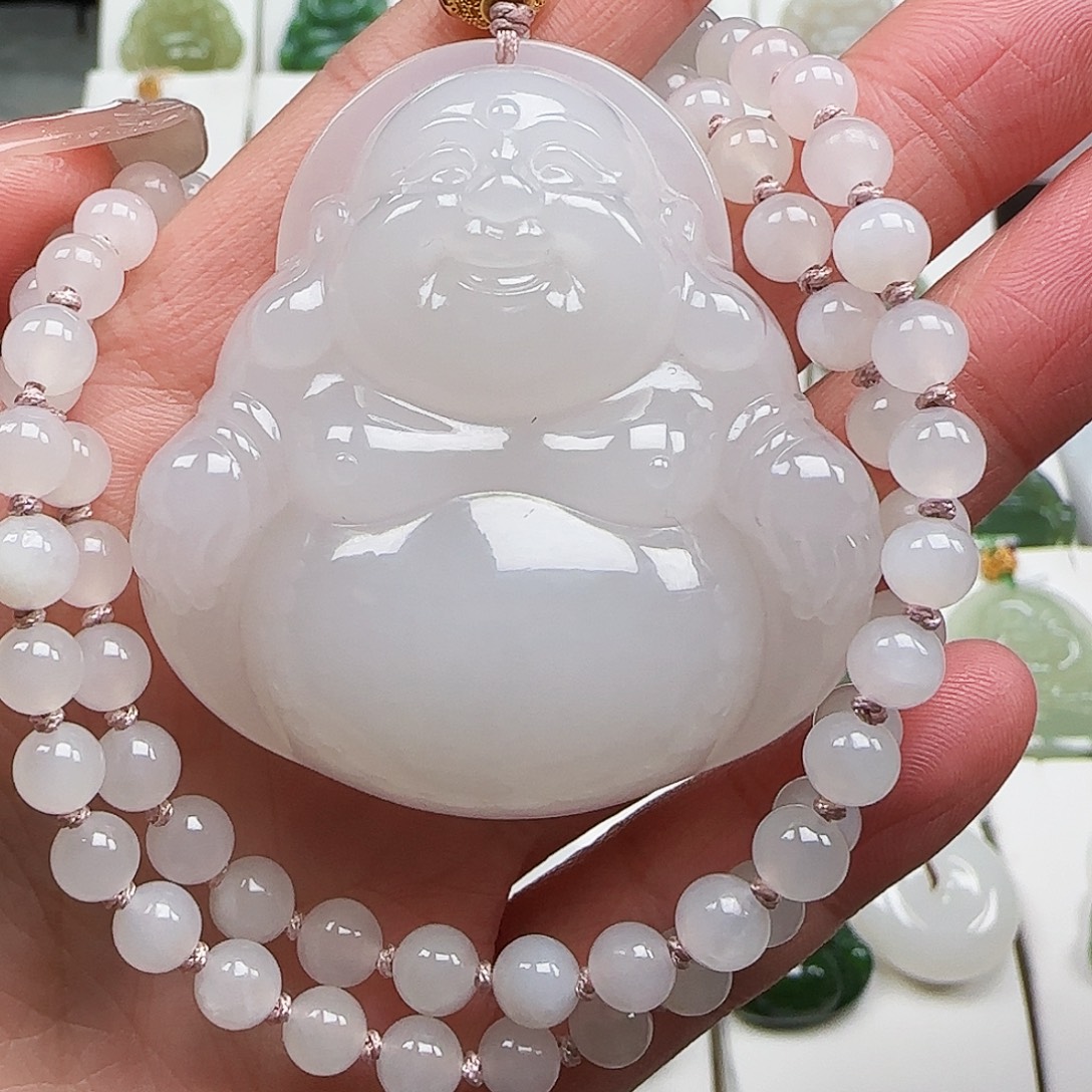 和田玉足金镶嵌颈饰50