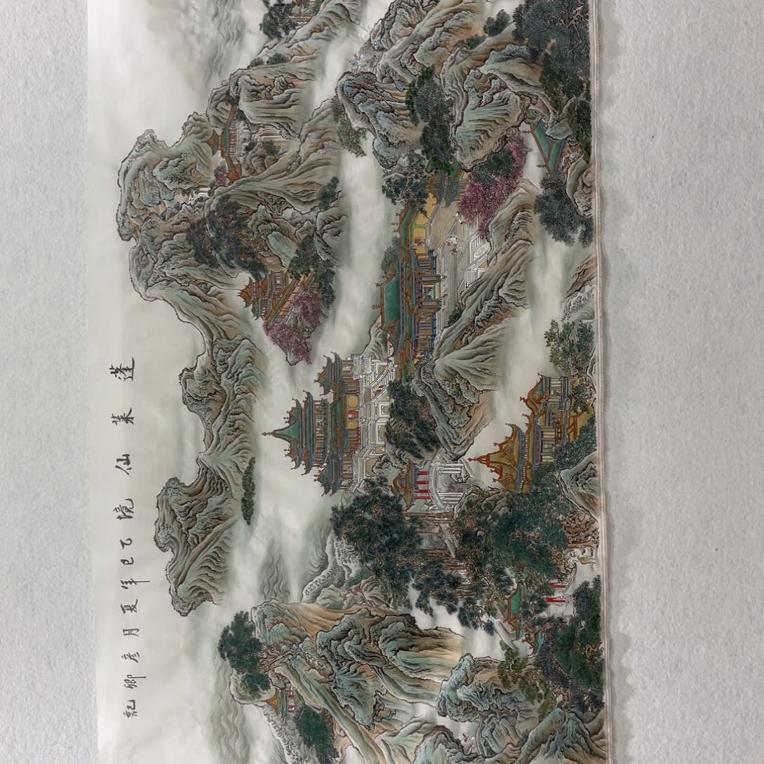 万***意国画工工笔山水画作品欣赏