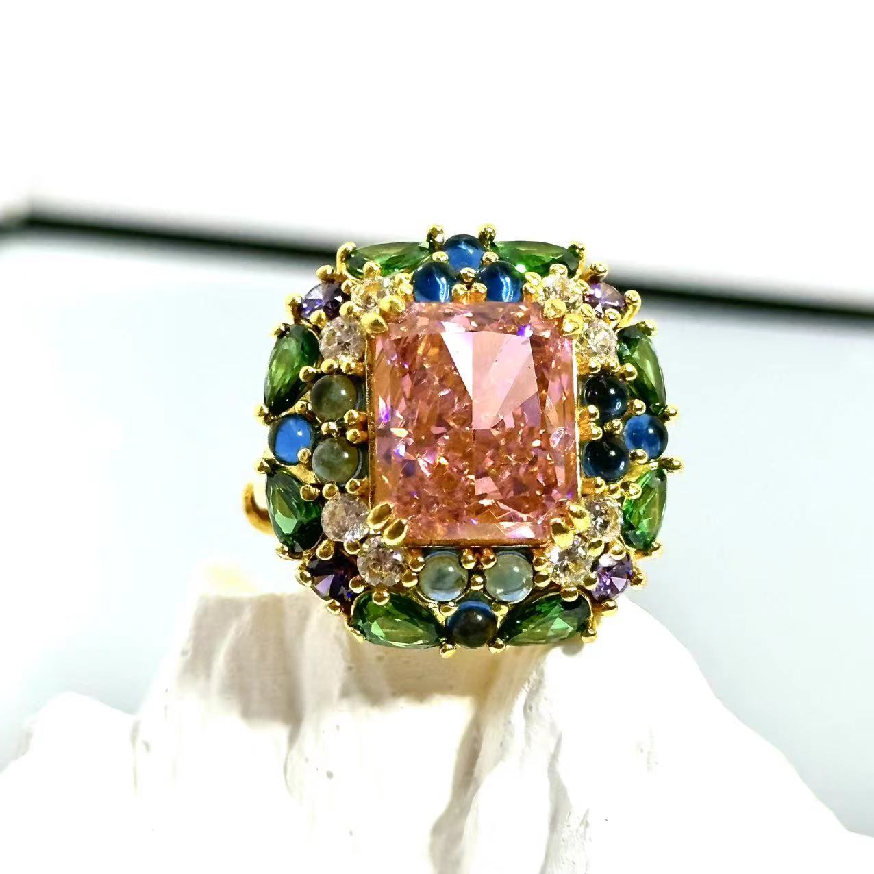 【女神节活动】足金999绿野仙踪大气高奢镶嵌黄金戒指