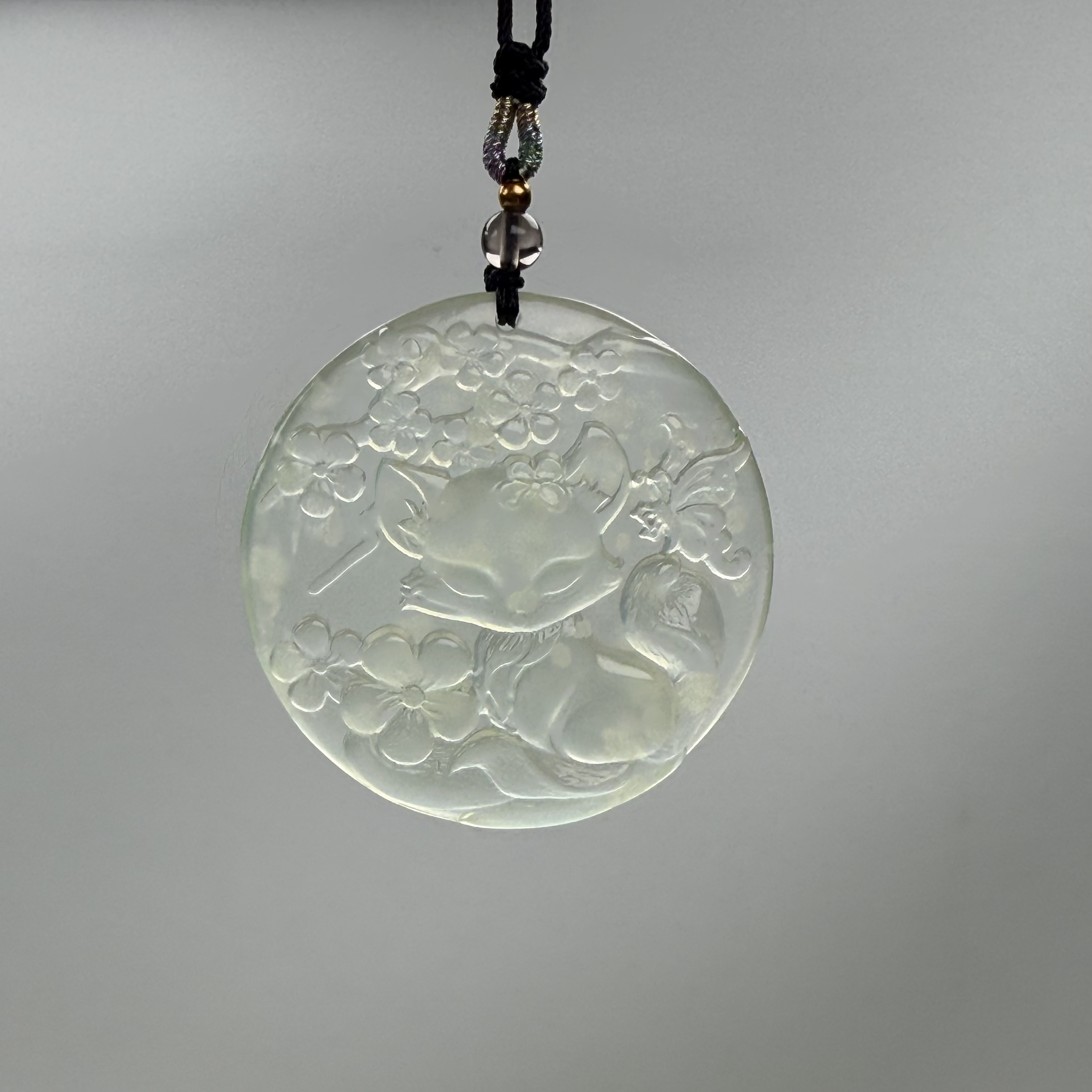 狐狸吊坠高冰雪花棉精品挂坠39x9