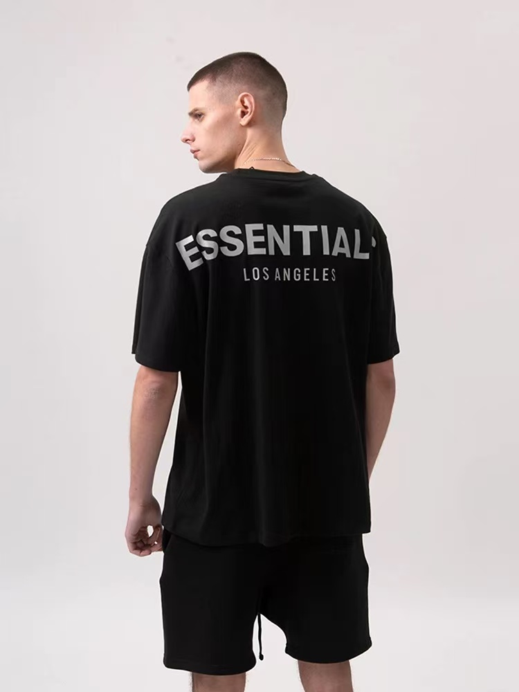 ESSENTIALS 3M反光休闲夏季短袖运动T恤男装纯色