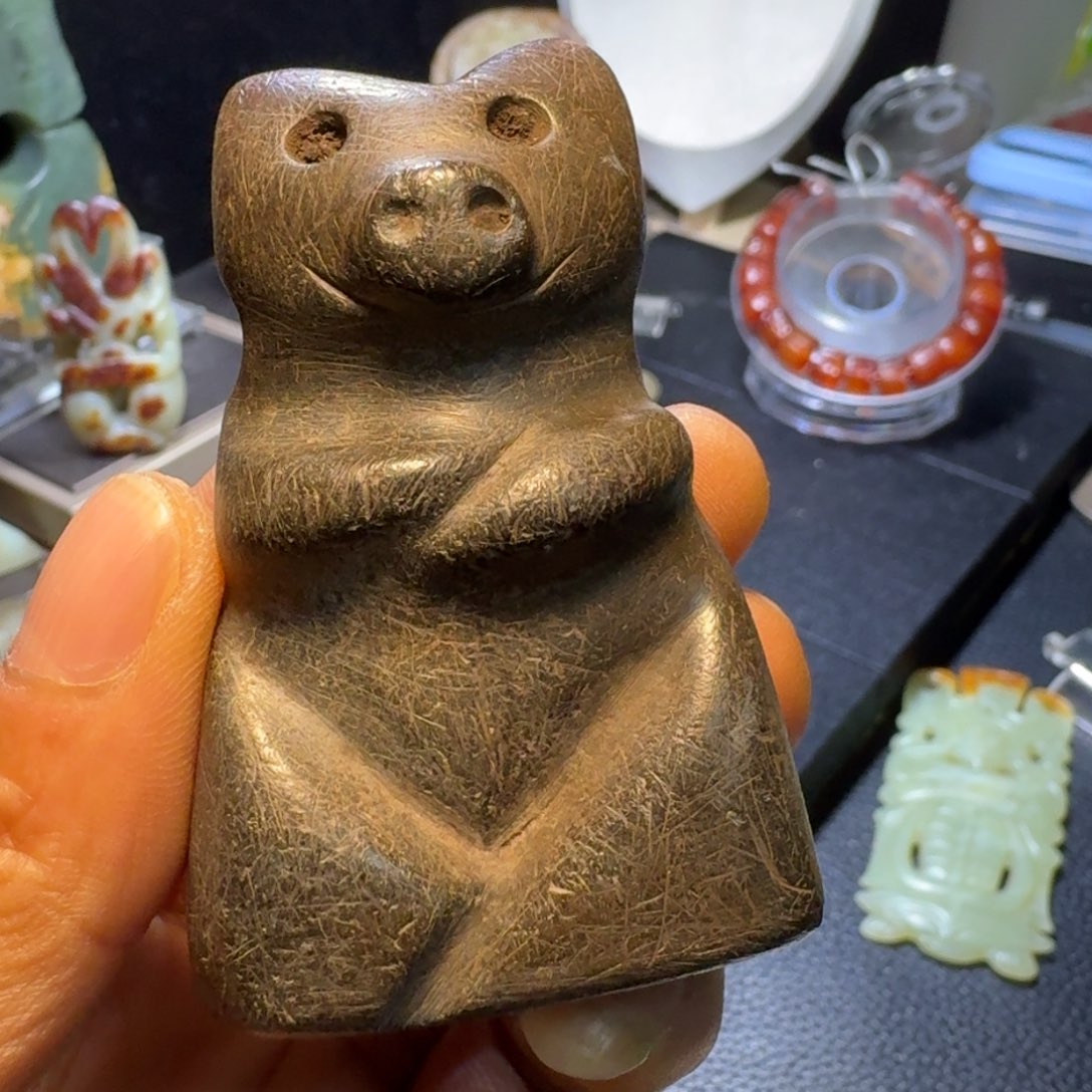富***月玉玉摆件些熊器型