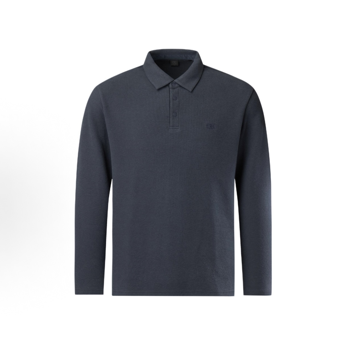 KOLON SPORT/可隆纯色按扣长袖Polo衫 男款