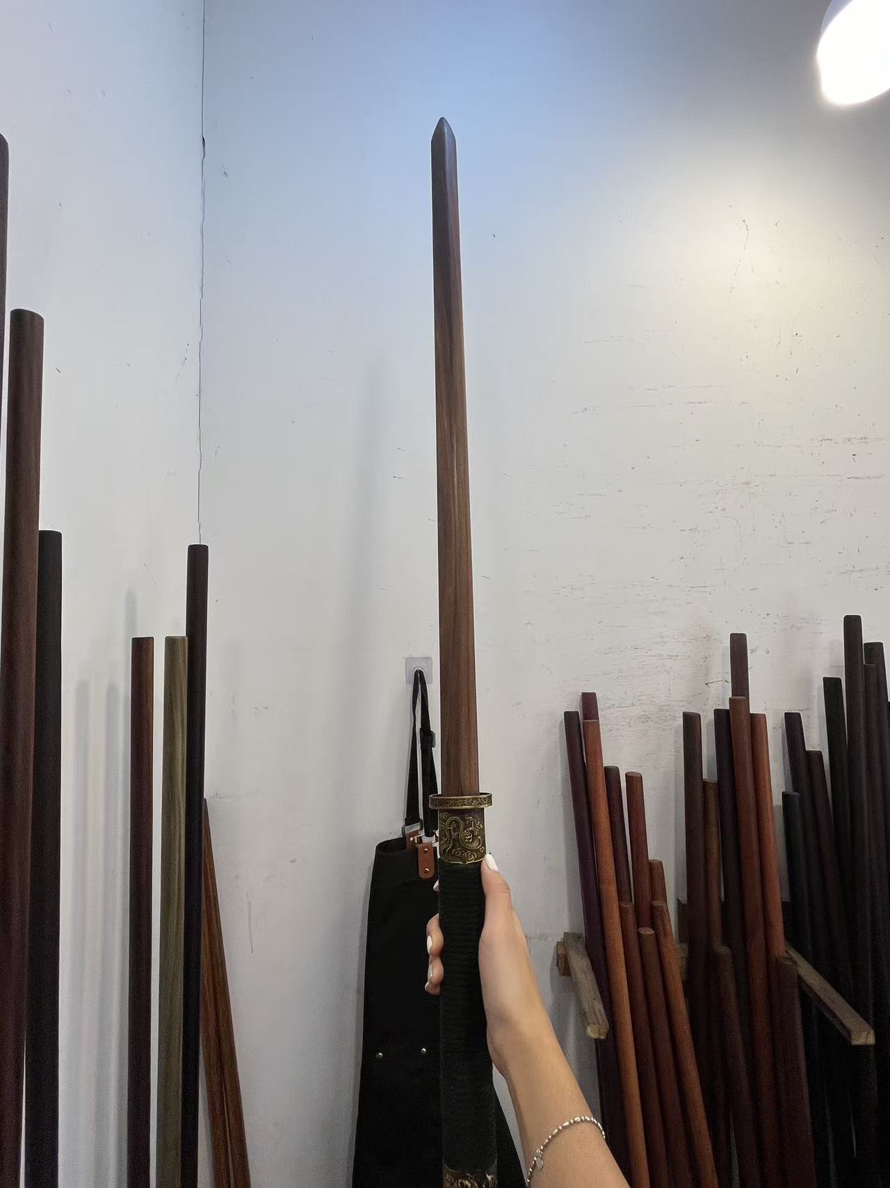 紫芯苏木铁力木实木原木训练习一体双手剑 带金属装具60到130cm