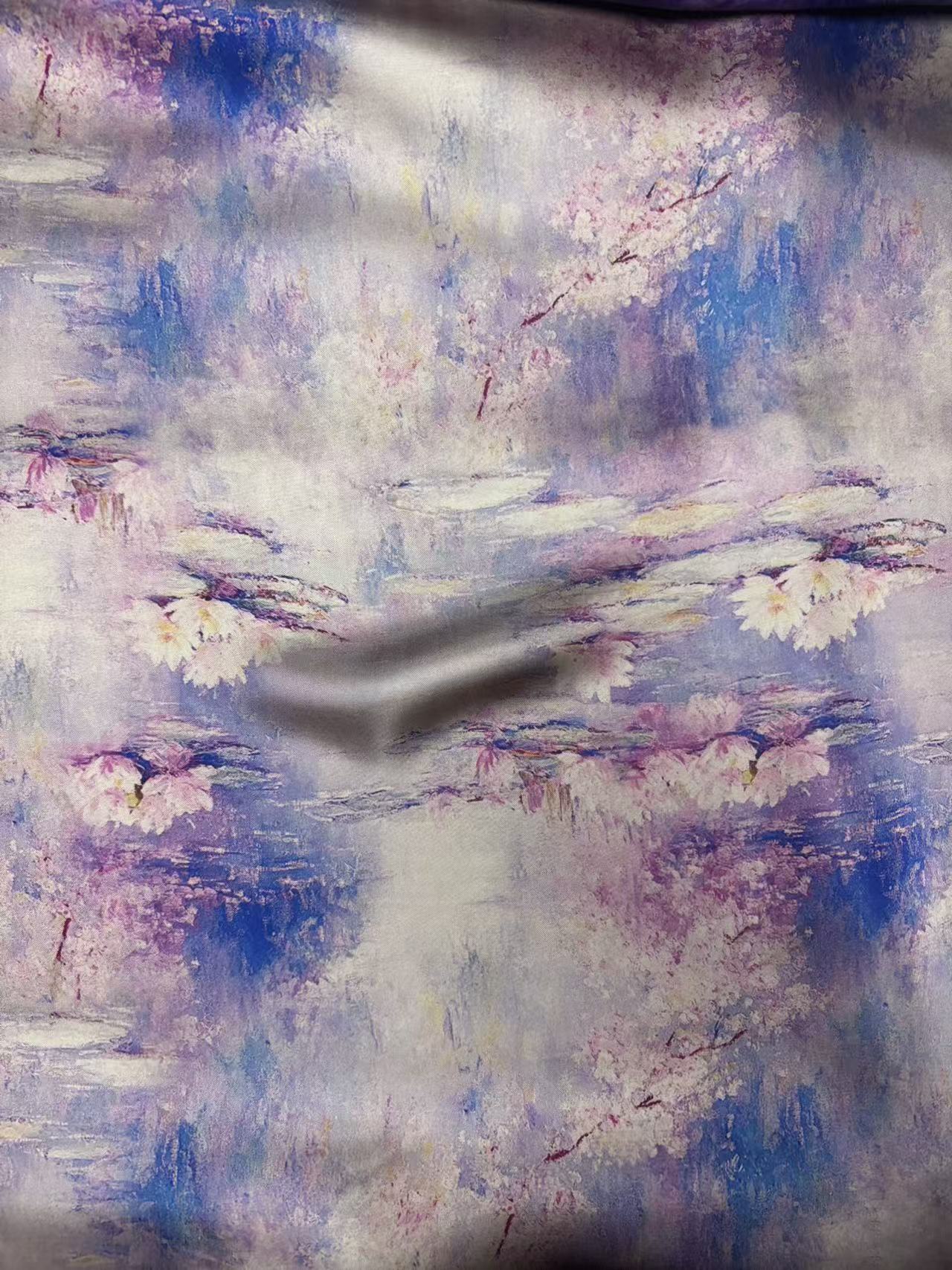 皮子  山间睡莲  布头 高清数码印花