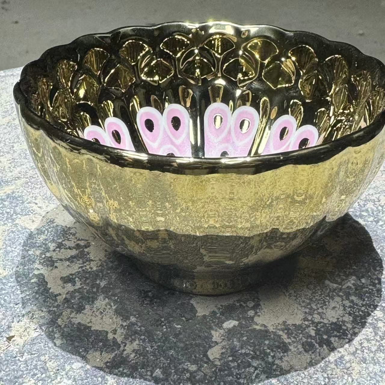 茶杯茶器 金色太阳花夜光