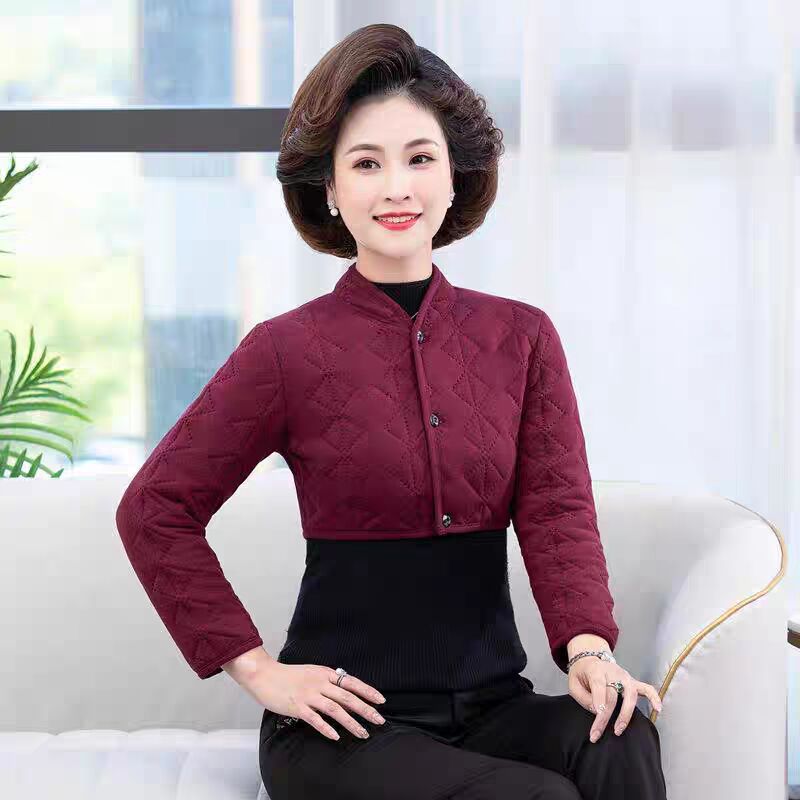 中老年女装长袖德绒棉马甲妈妈秋冬护肩加厚保暖背心护肩膀护颈椎