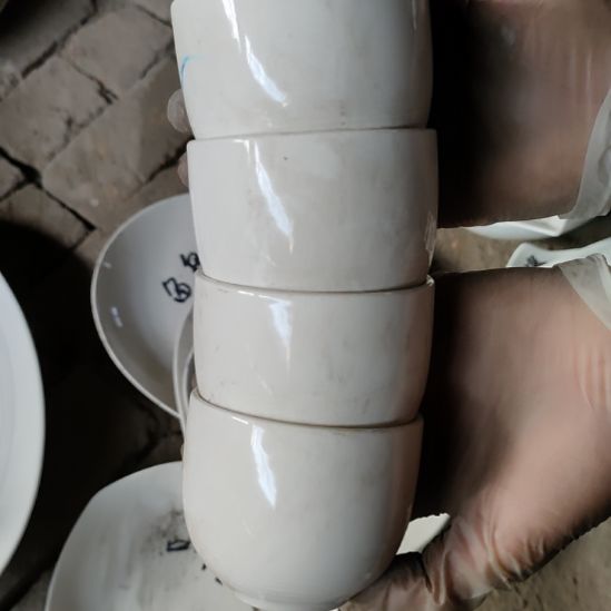 陶瓷好大杯子细纹杯四支