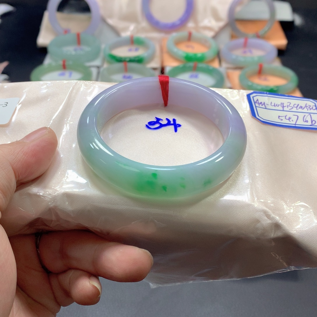 翡翠未镶嵌手镯54圈口