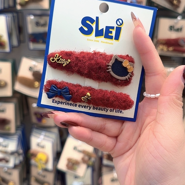 红色kt蝴蝶结发夹24