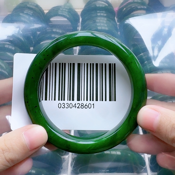 和田玉（碧玉）手镯未镶嵌5859微瑕