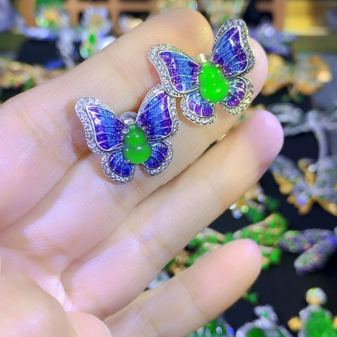 吊坠(不含链)银S925镶嵌翡翠