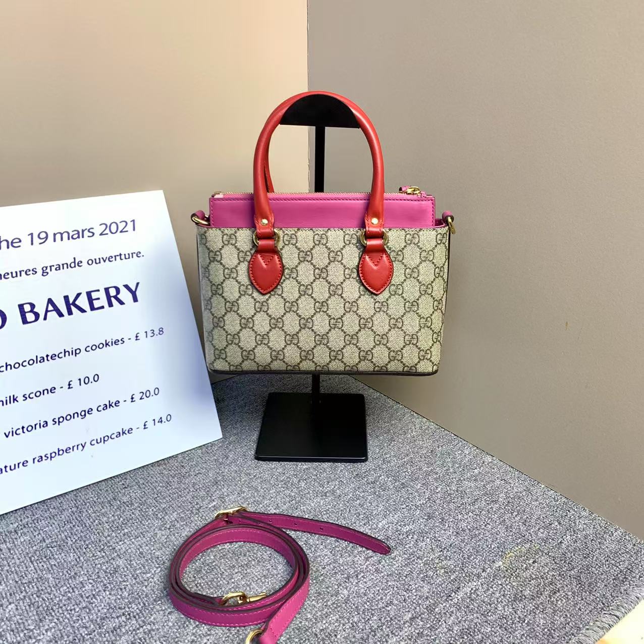 95新 GUCCI/古驰 小怡中古/GUCCI斜挎腋下小号托特包