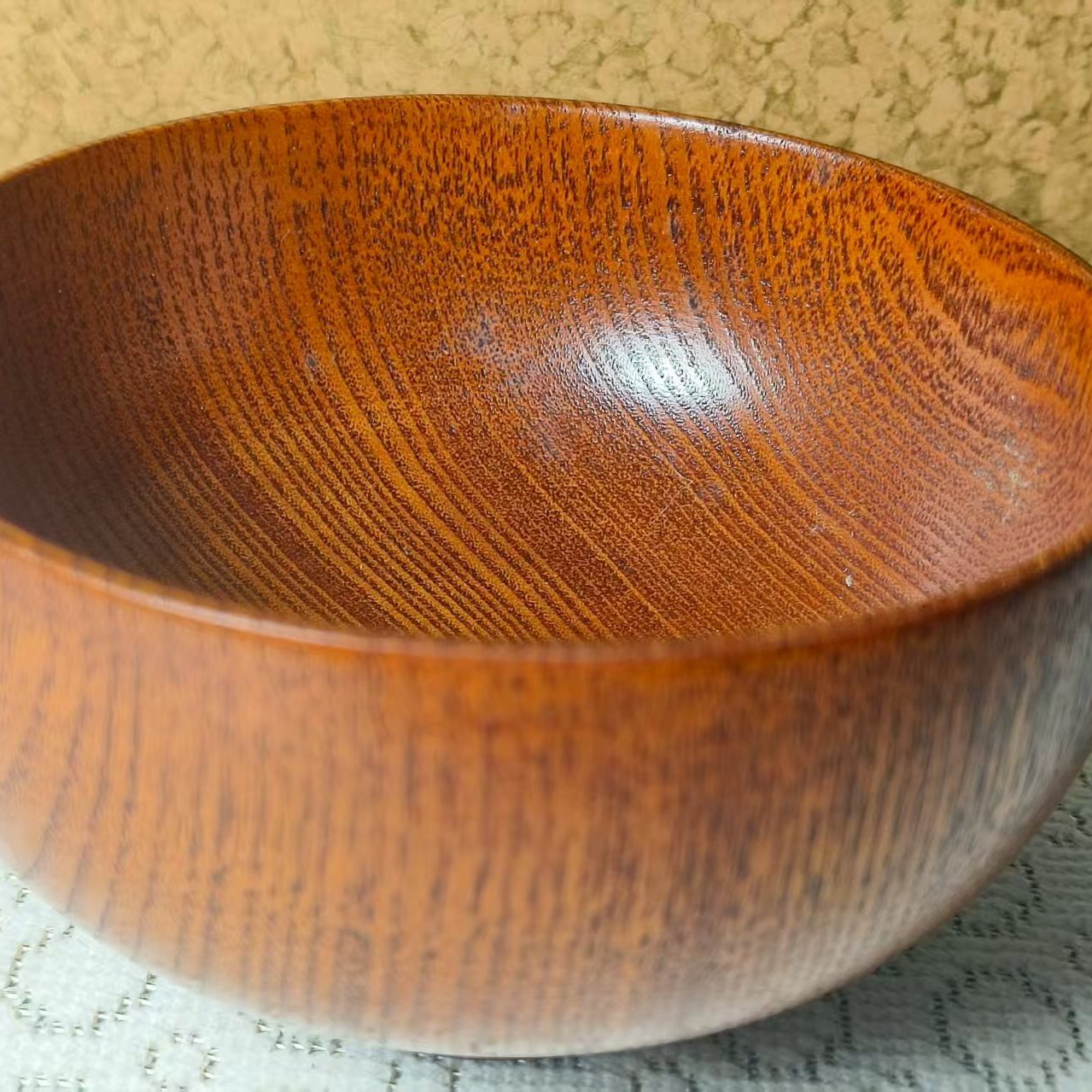 日本高级实木榉木漆碗一木整挖日式纯手工米饭碗家用复古碗