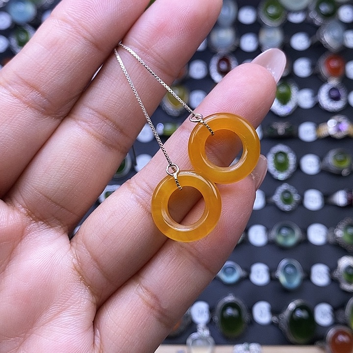 岫玉耳坠未镶嵌耳坠