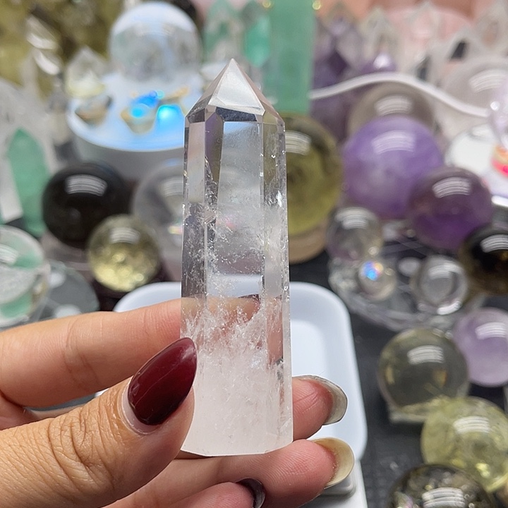 否***来未镶嵌珠宝半成品水晶34白水晶柱