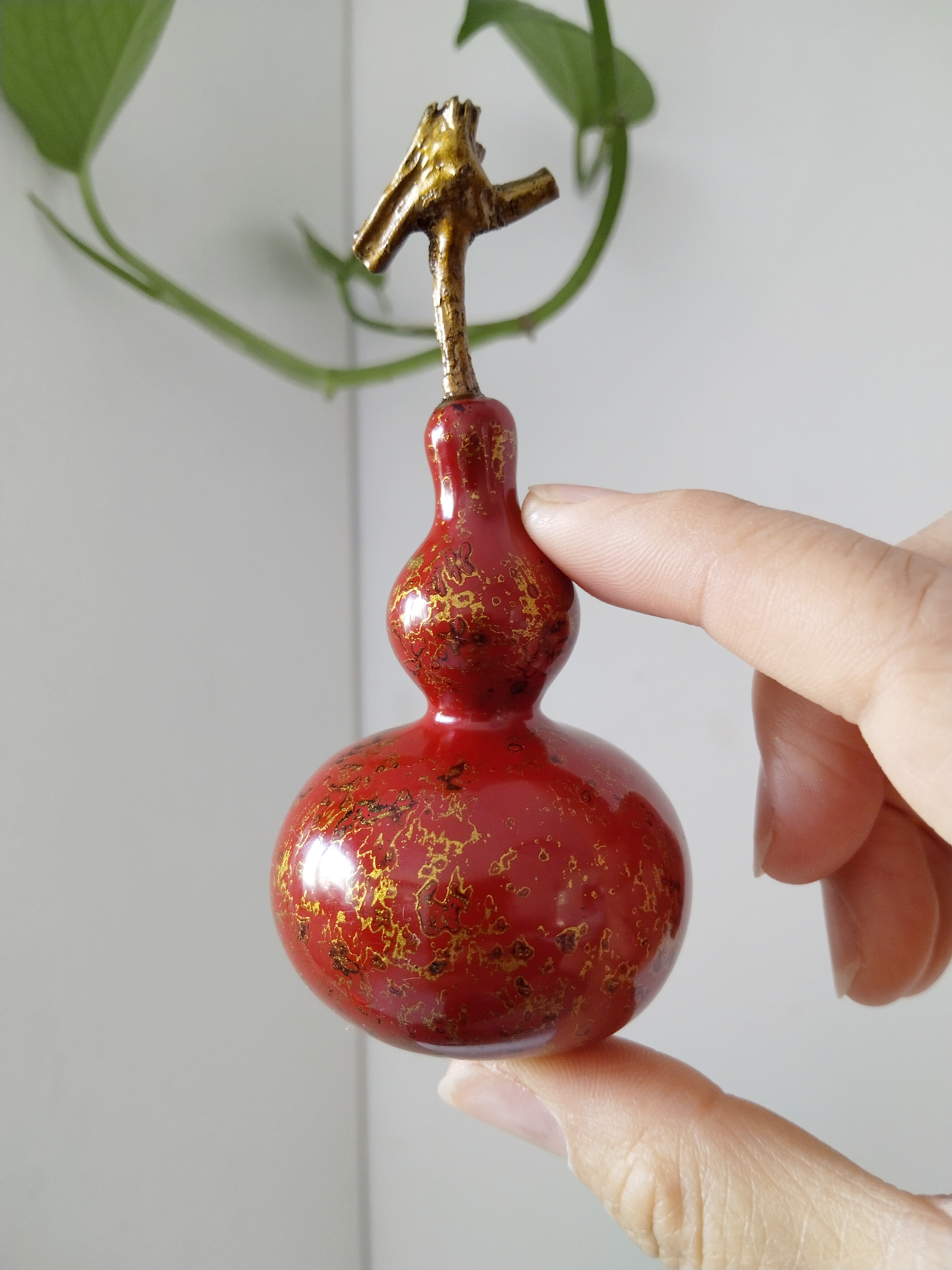 民间特色工艺品 ，精品犀皮漆葫芦，非物质文化遗产大漆葫芦