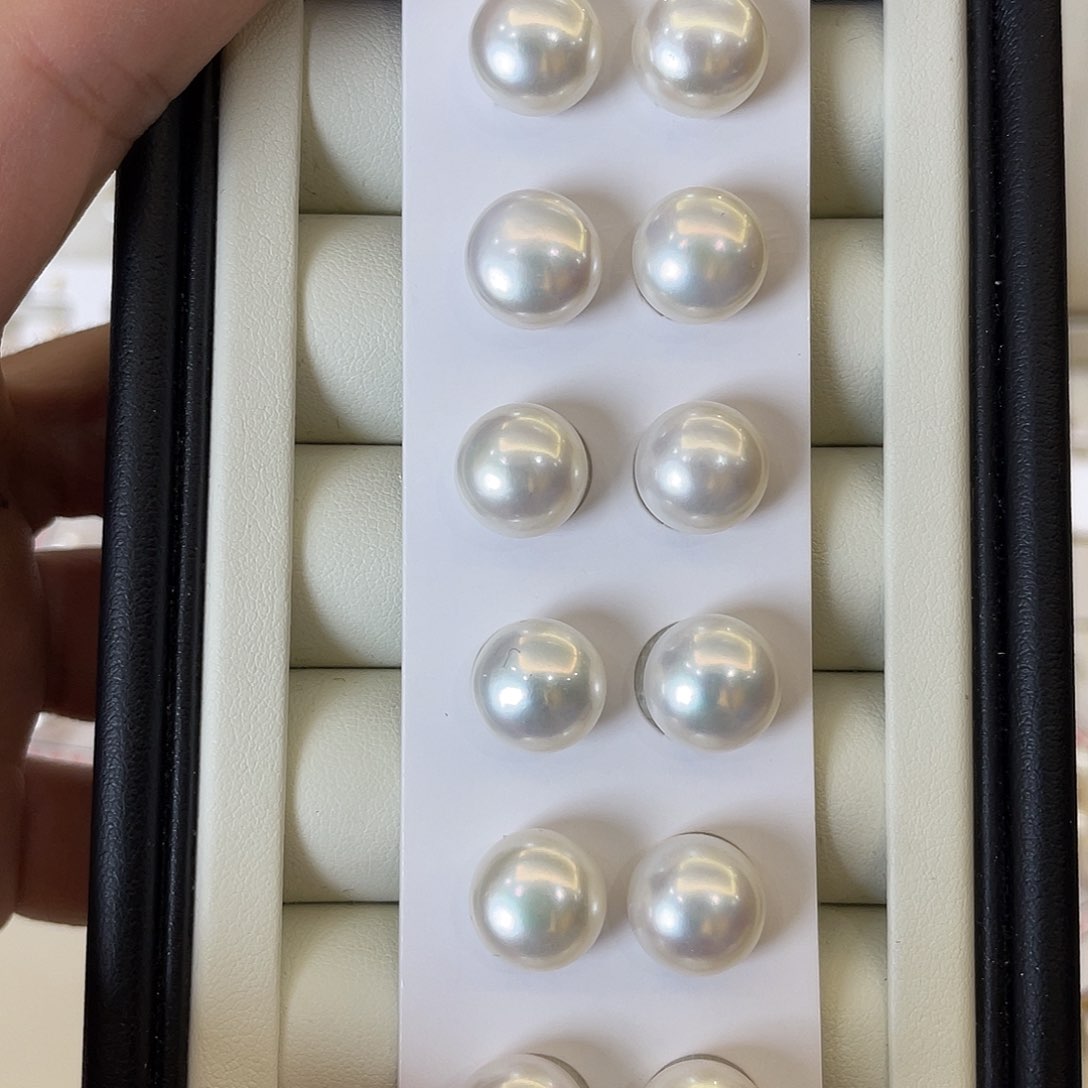 淡水珍珠耳钉发一对银S925镶嵌小**?