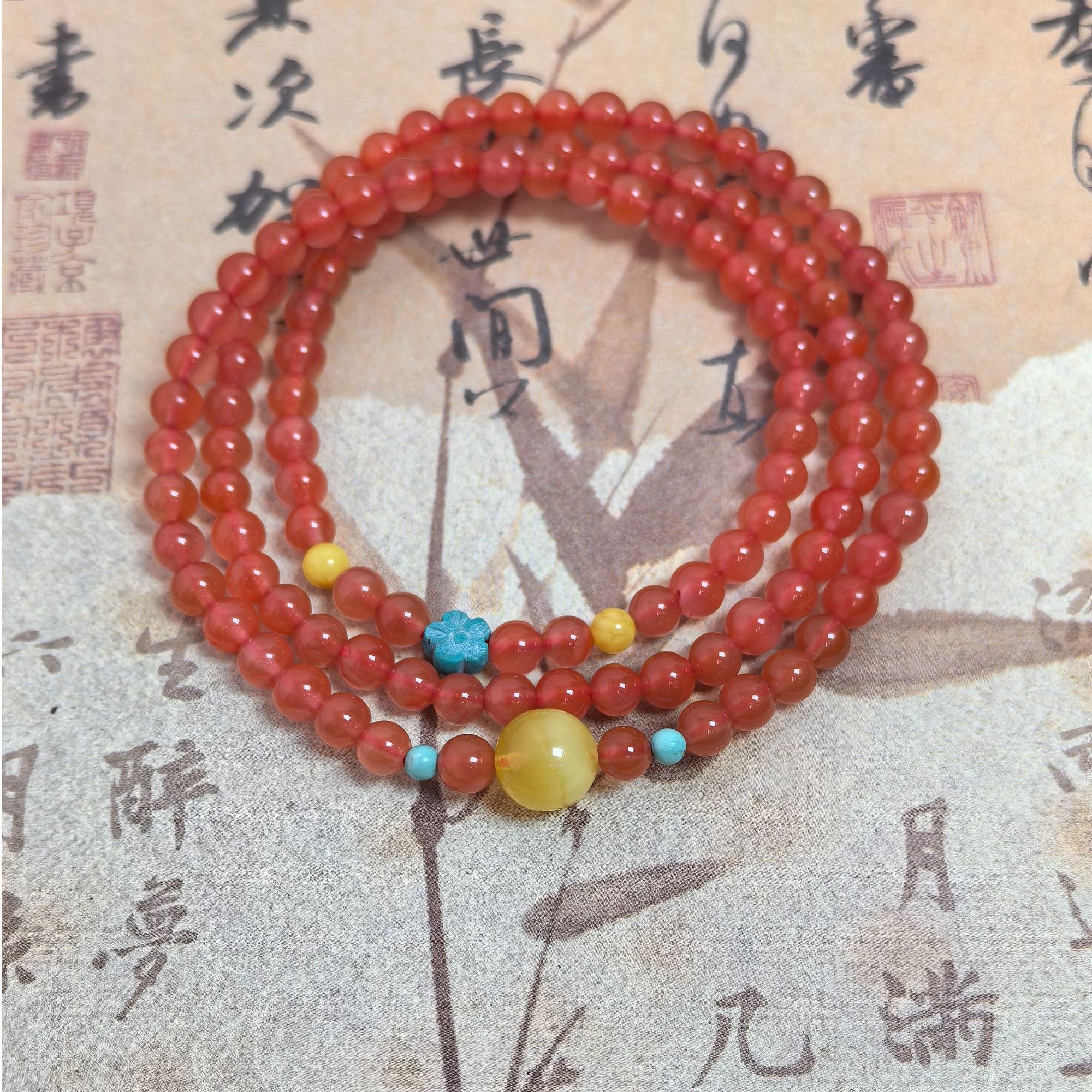 【蜜语】原矿天然 保山冰红三圈设计款5mm+