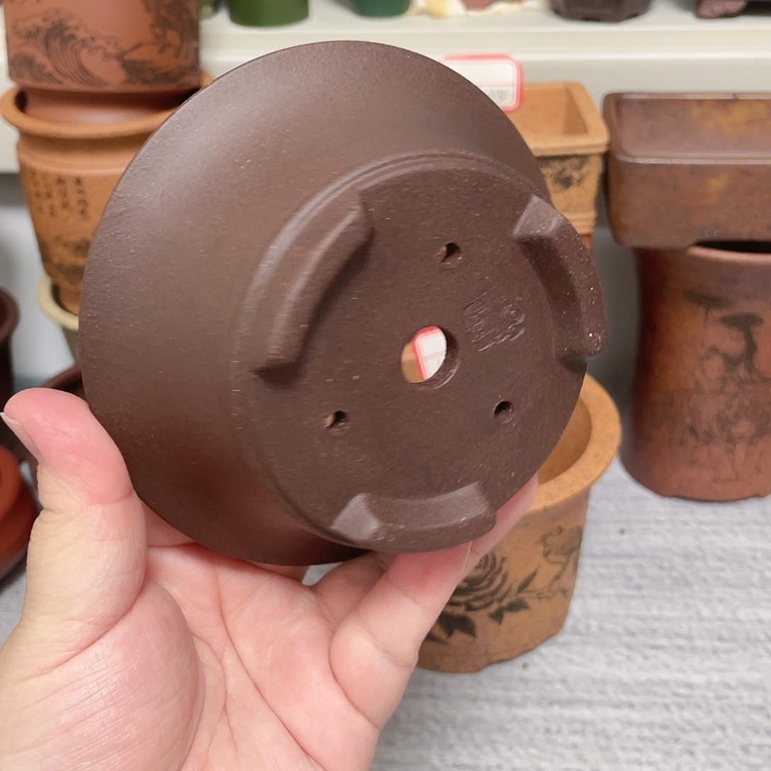 紫砂花盆宜兴精品紫砂9.5×4