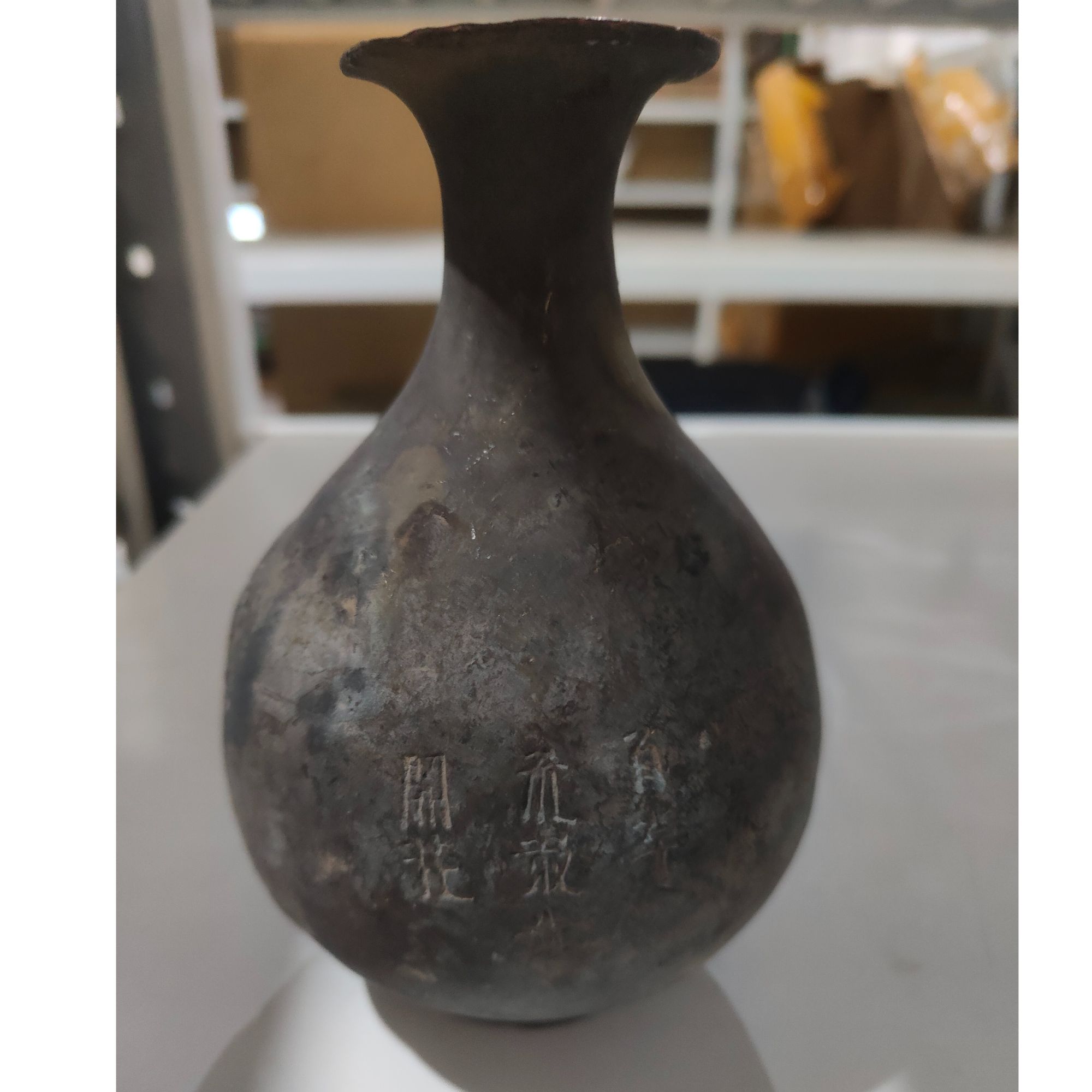 老铜瓶    民俗老旧物老铜瓶