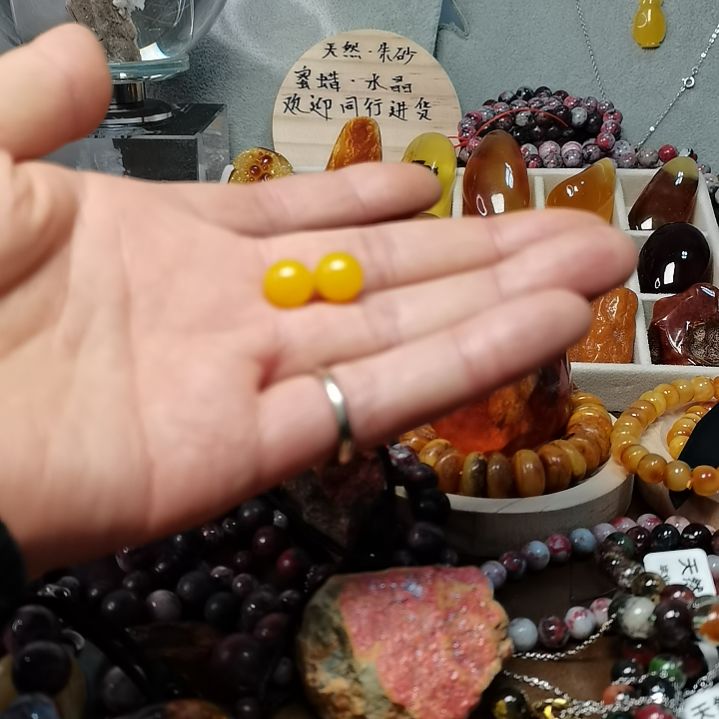 蜜蜡裸石未镶嵌天然蜜蜡手链