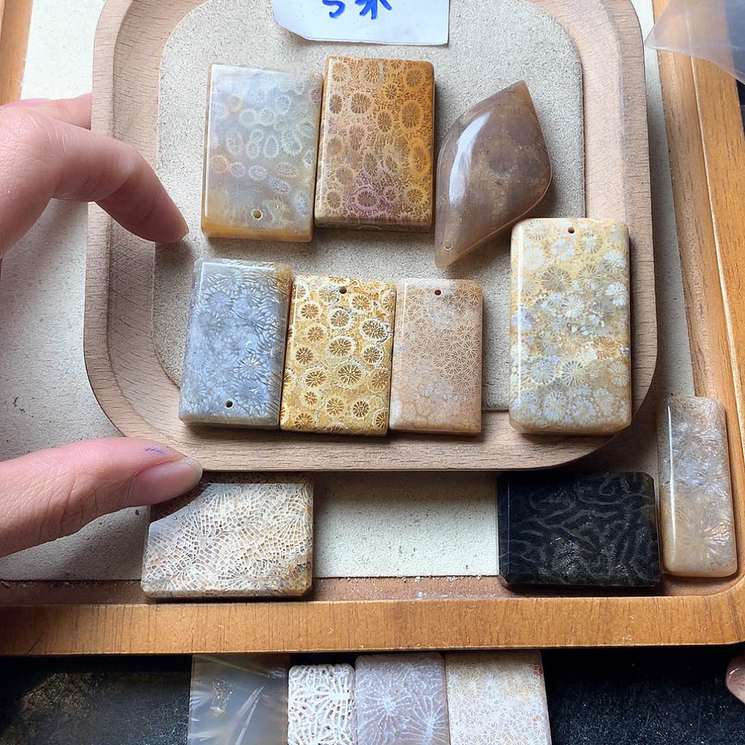 硅化珊瑚（珊瑚玉）颈饰未镶嵌科*娜