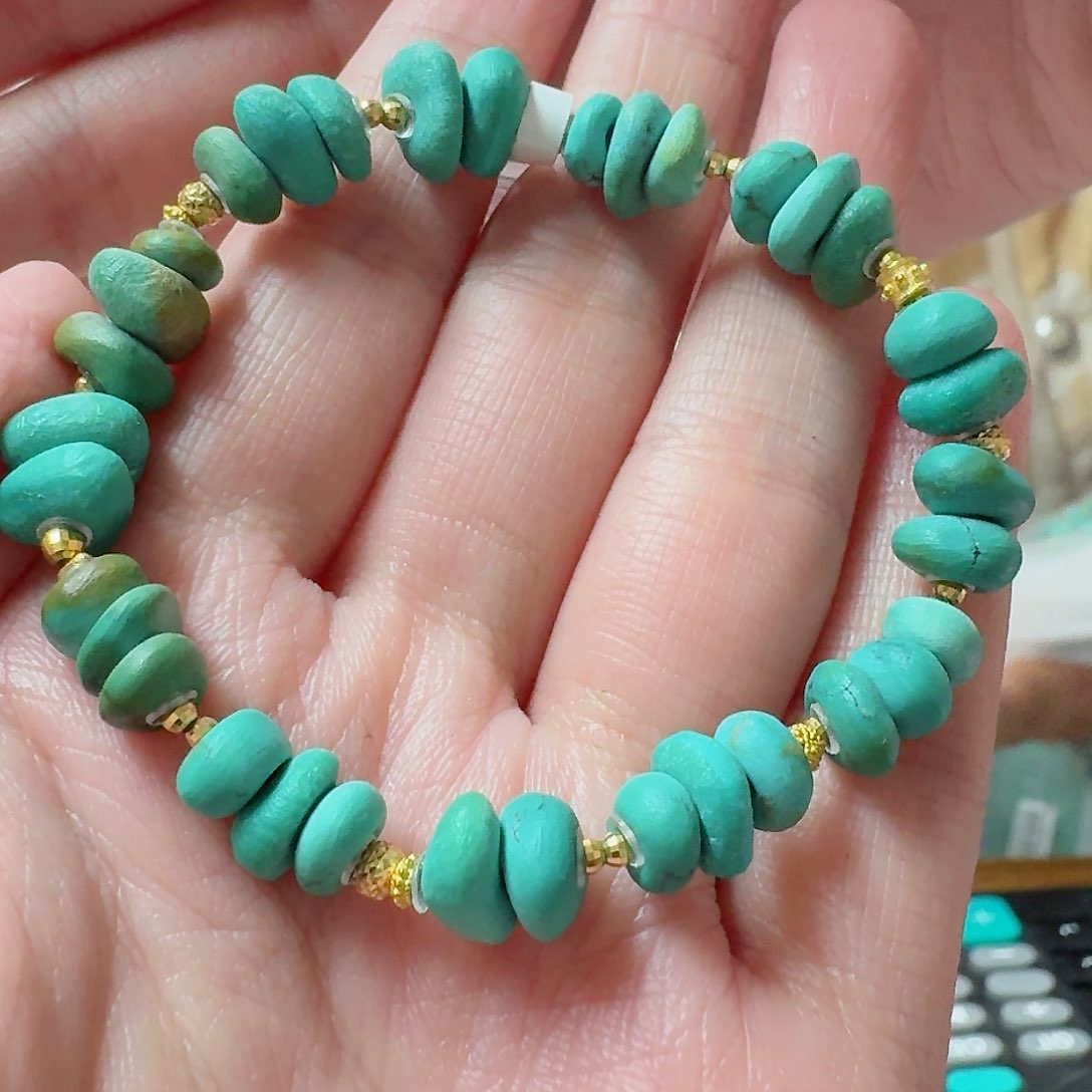 绿松石珠宝奇石18K金镶嵌