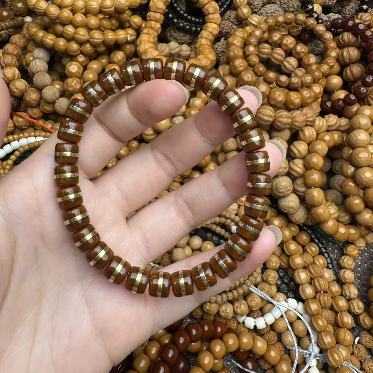 实心紫金鼠一线天8mm稀有Mini款小金腰带紫金鼠手串单圈