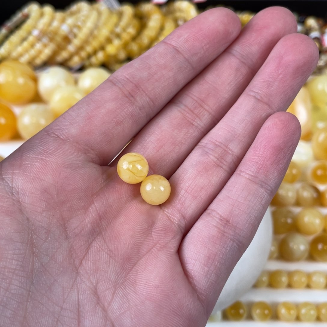 蜜蜡裸石未镶嵌溏***蛋9+ 打孔不退换