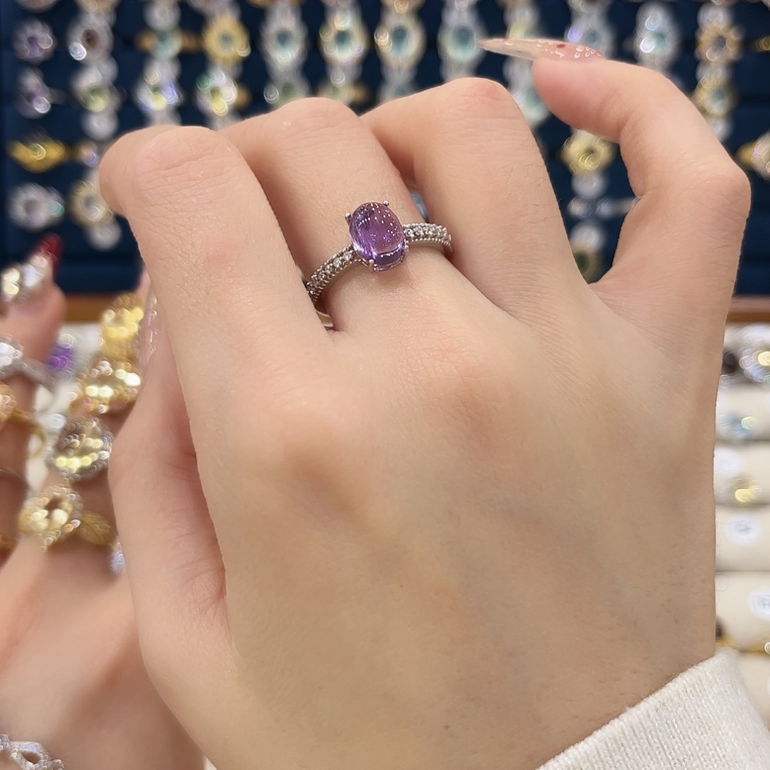 紫晶女款银S925镶嵌K****2戒指24
