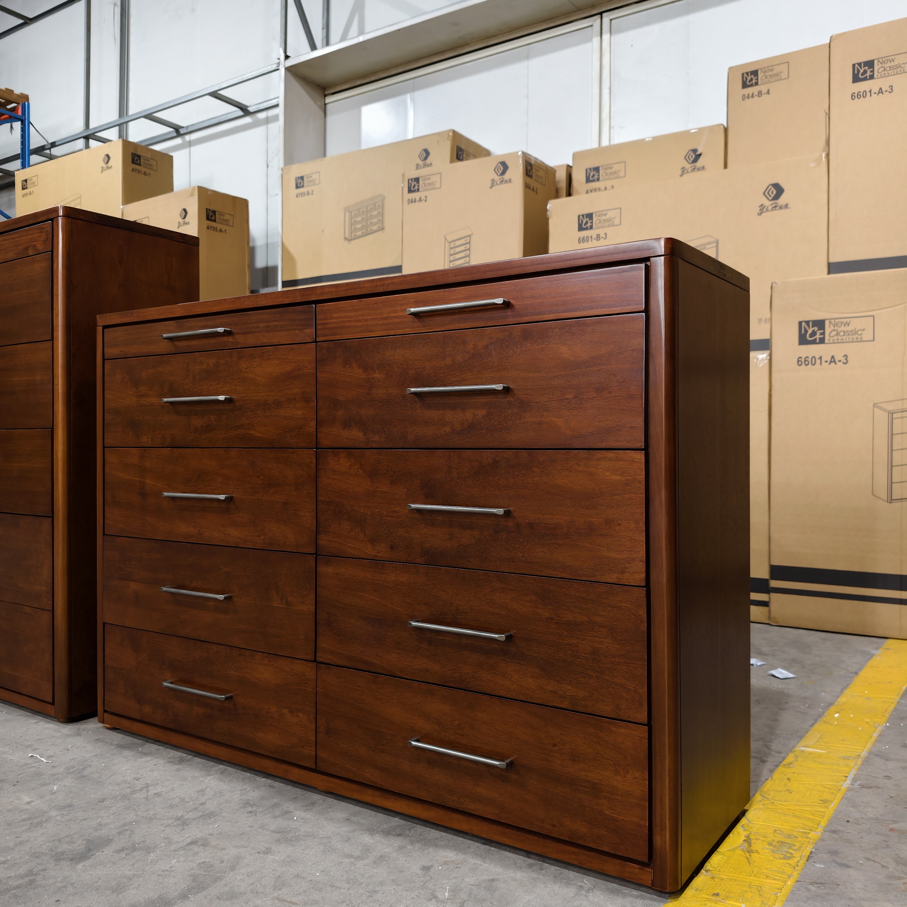 焦糖色【长160×宽45×高109】十斗柜-美式出口中古风实木6601-B-3