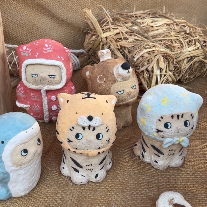 陶摆件景德镇陶瓷摆件猫猫猫01