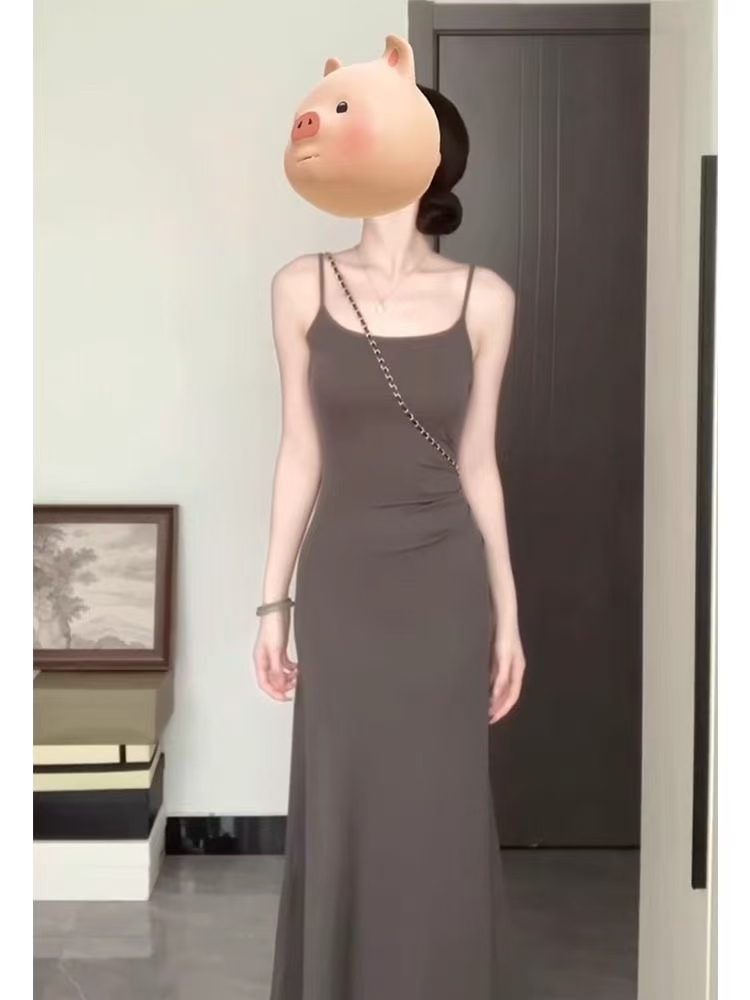 岳哥时尚精品服饰显瘦气质性感夏季开叉法式小众长款