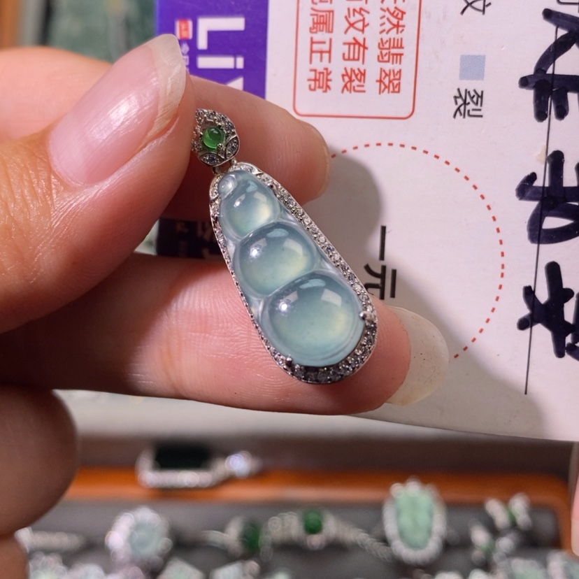 【闪购商品】翡翠银S925镶嵌颈饰小*宝分两单