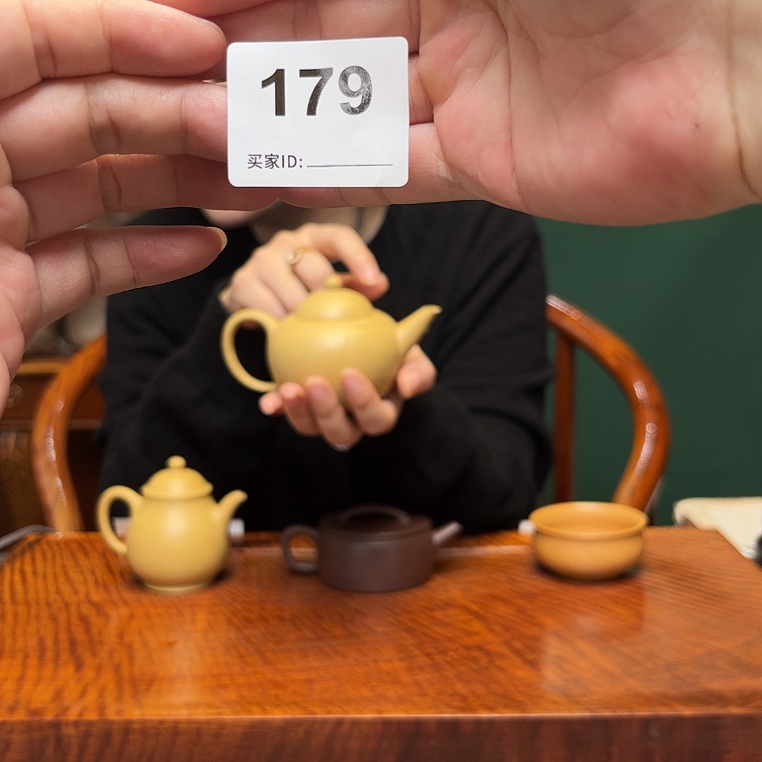 紫砂茶宠梨皮绿水平179